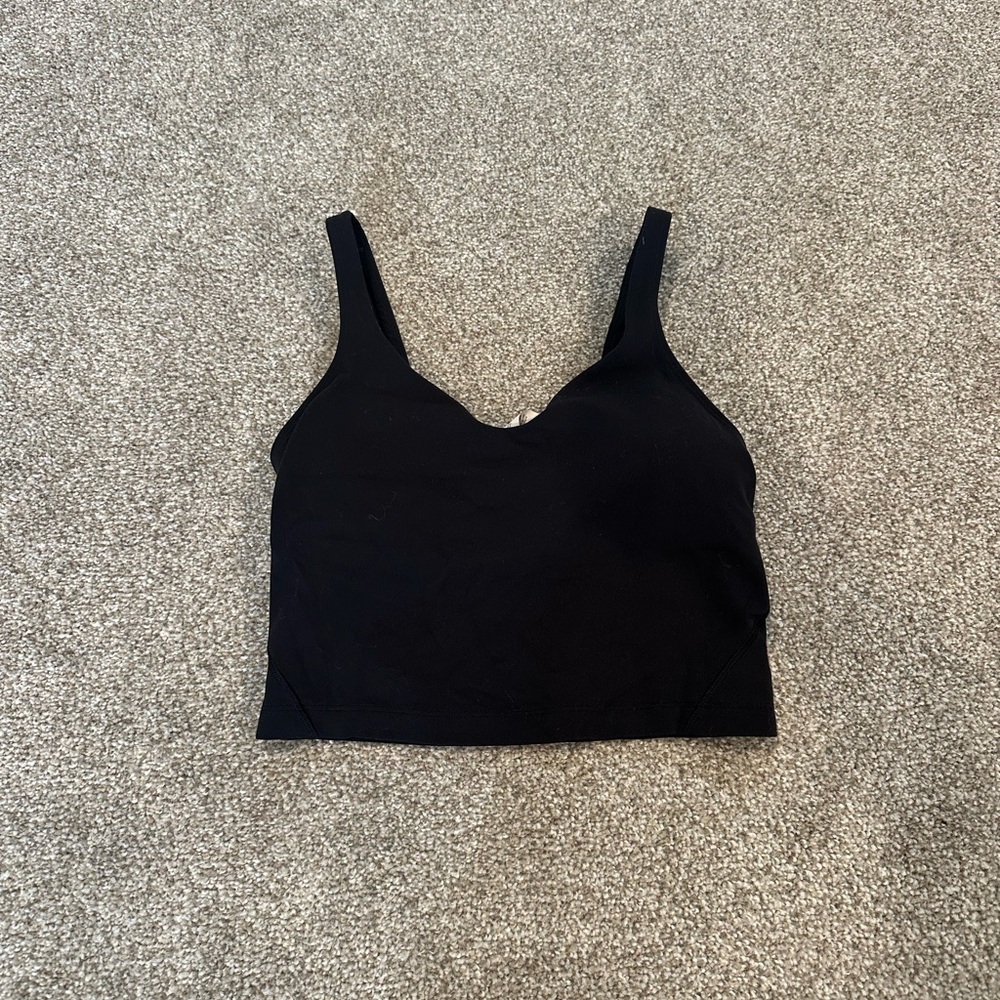 Lululemon Athletica Black Fitted Sleeveless Crop Tank Top